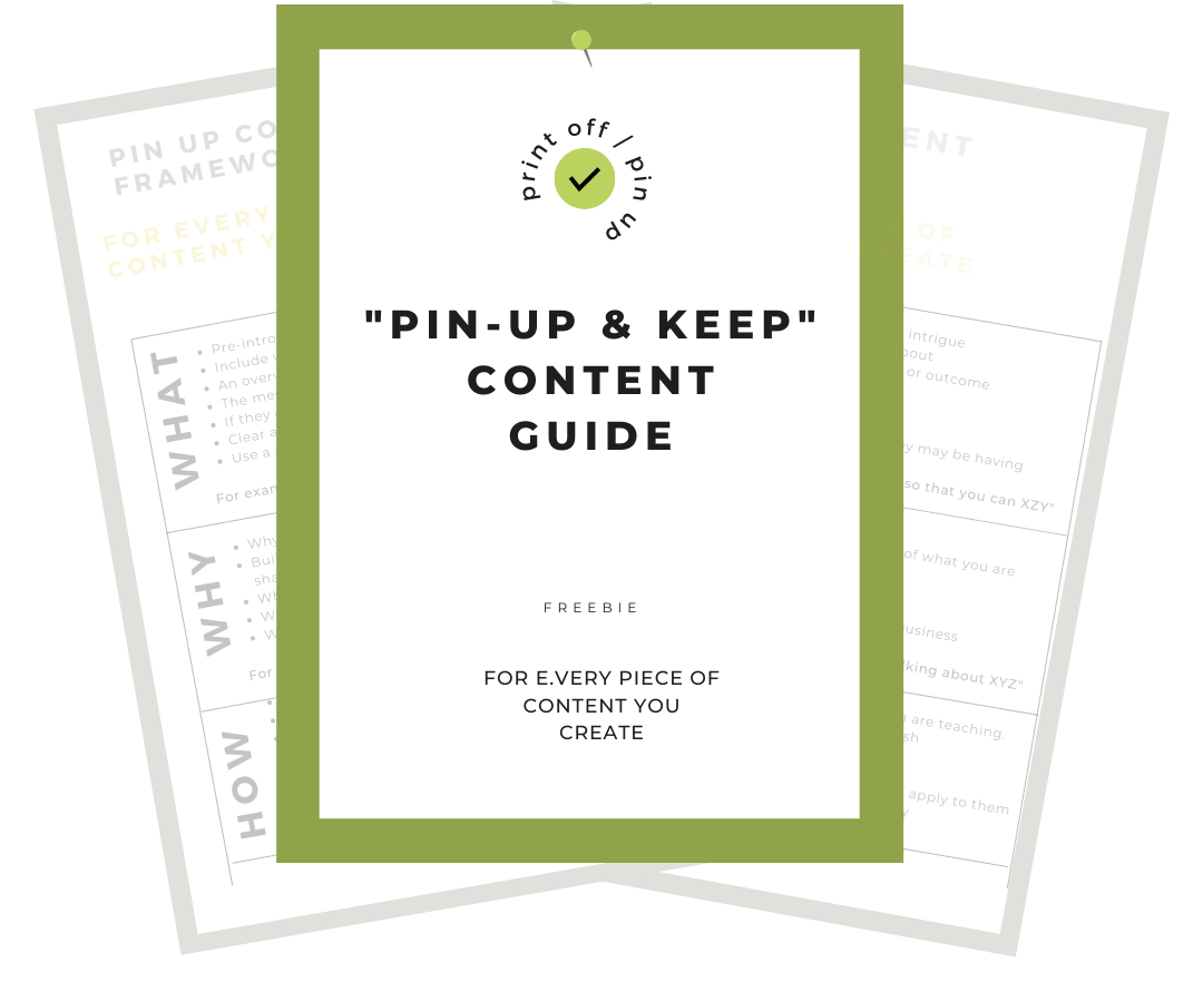"Pin-Up & Keep" Content Guide