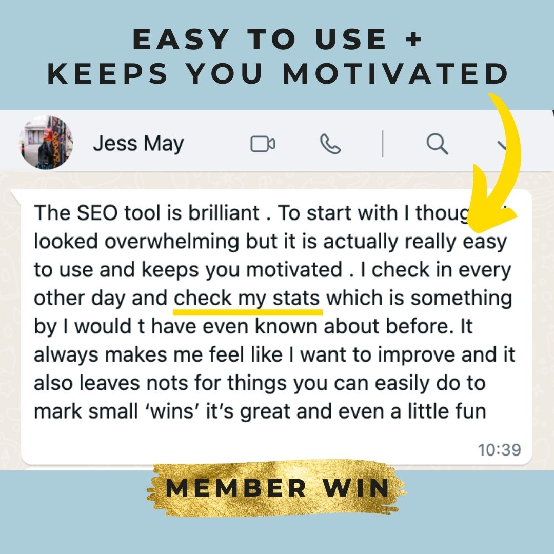seo tool easy to use and keeps you motivated